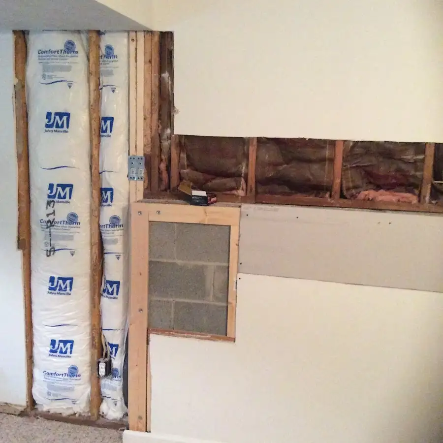 Wall insulation replacement during Basement Flood Cleanup in Clarinda
